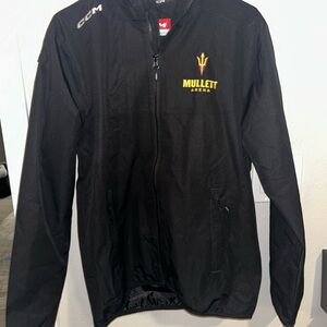 CCM Black Windbreaker Jacket with Gold Logo